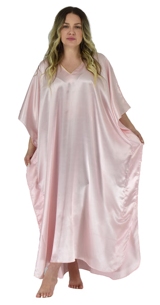 Women's Long Satin Caftans / Kaftans / Muumuus, Three-Piece Pretty Print Value Pack 22
