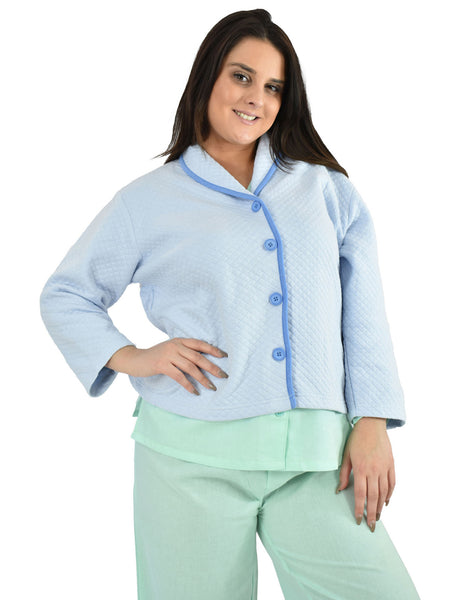 Women's Bed Jacket with Shawl Collar