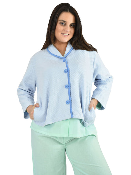 Women's Bed Jacket with Shawl Collar