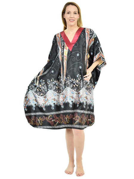 Women's Short Satin Caftan / Kaftan / Muumuu, Desert Nights Print