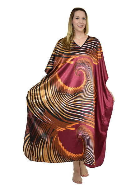 Women's Long Satin Caftan / Kaftan / Muumuu, Galaxy Stardust Print