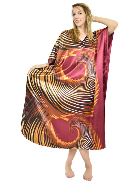 Women's Long Satin Caftan / Kaftan / Muumuu, Galaxy Stardust Print