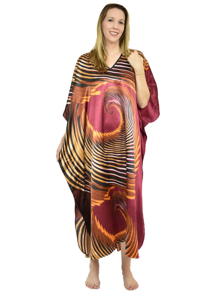 Women's Long Satin Caftan / Kaftan / Muumuu, Galaxy Stardust Print