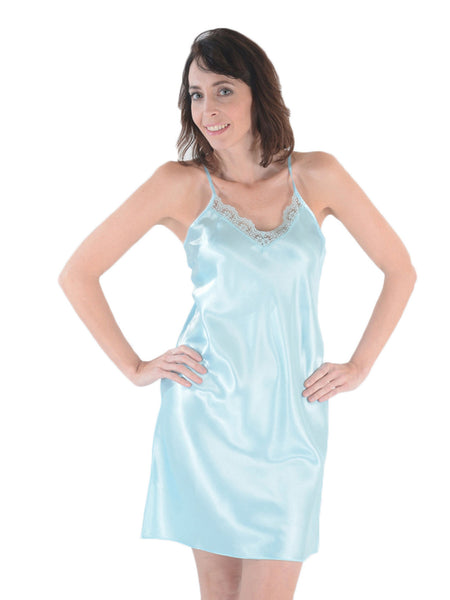 Women's Chemise, Satin with Lace