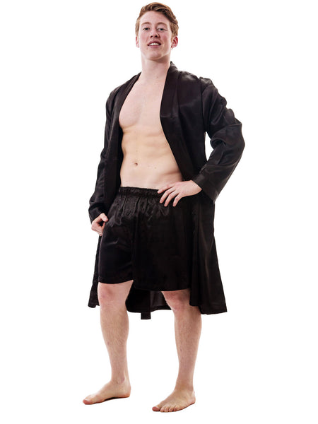 Men's Robe and Shorts / Boxers Set, Satin