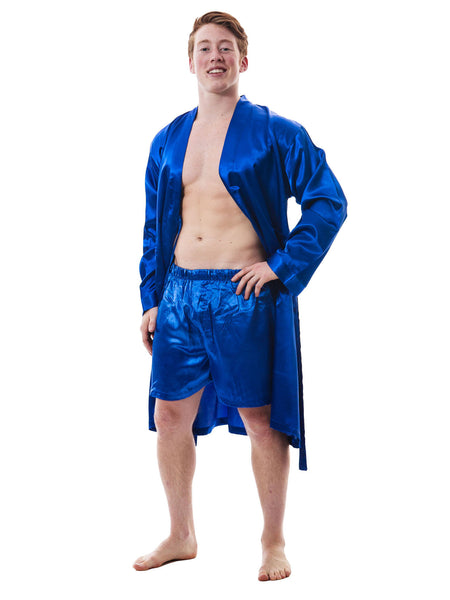 Men's Robe and Shorts / Boxers Set, Satin