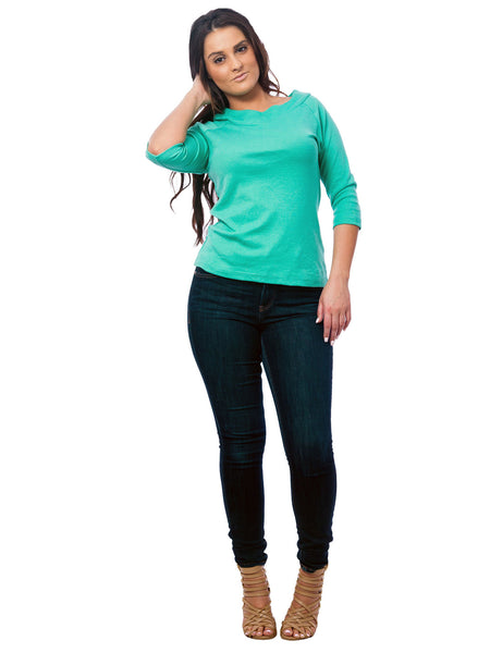 Women's Knit Boat Neck Top, 6-Piece Multicolor Combo
