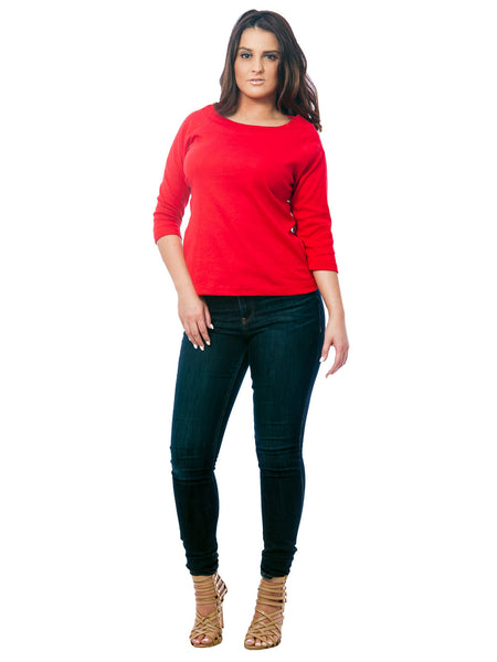 Women's Knit Boat Neck Top, 6-Piece Multicolor Combo