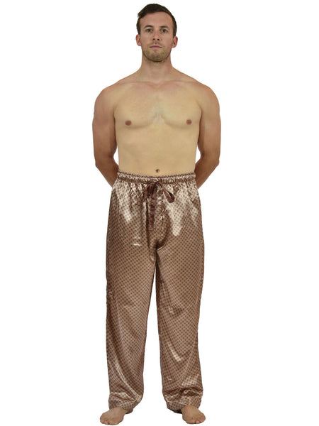 Men's Lounge Pants / Pajama Bottoms / Sleep Pants, Satin, Tie Print