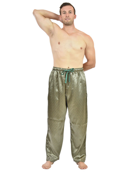 Men's Lounge Pants / Pajama Bottoms / Sleep Pants, Satin, Tie Print