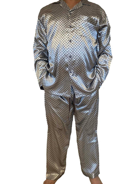 Men's Pajama Set / Pajamas / Pyjamas / PJs, Satin, Tie Print