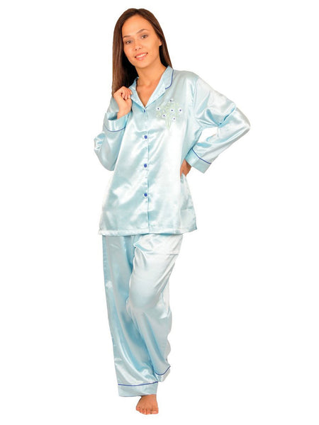 Women's Pajama Set / Pajamas / Pyjamas / PJs, Satin, Mandarin Collar
