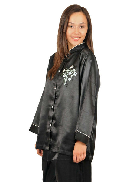 Women's Pajama Set / Pajamas / Pyjamas / PJs, Satin, Mandarin Collar
