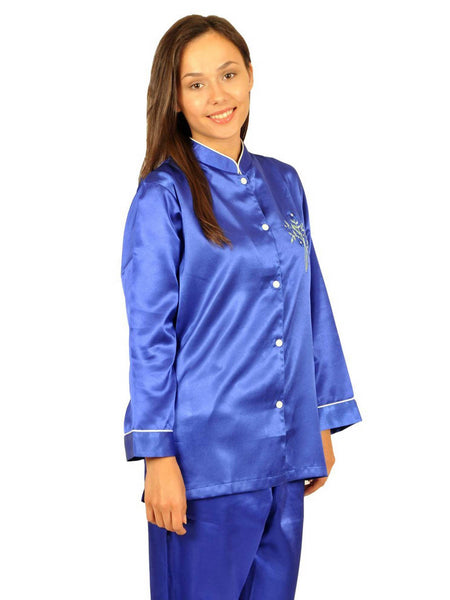 Women's Pajama Set / Pajamas / Pyjamas / PJs, Satin, Mandarin Collar