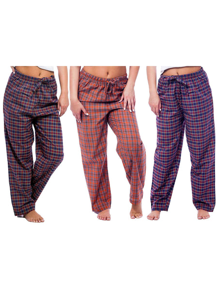 Women's Lounge Pants / Pajama Bottoms / Sleep Pants, Woven, 3-Piece Multicolor Combo