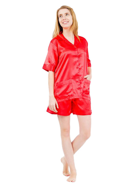 Women's Pajama Set / Pajamas / Pyjamas / PJs, Satin, Short Pants