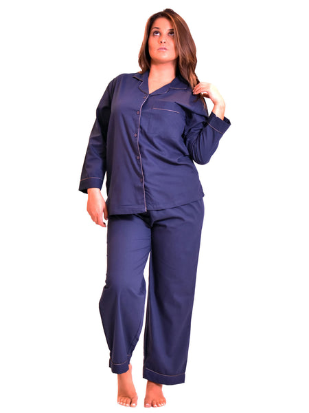 Women's Pajama Set / Pajamas / Pyjamas / PJs, Woven, Full Sleeve with Piping