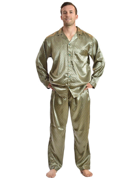 Men's Pajama Set / Pajamas / Pyjamas / PJs, Satin, Tie Print