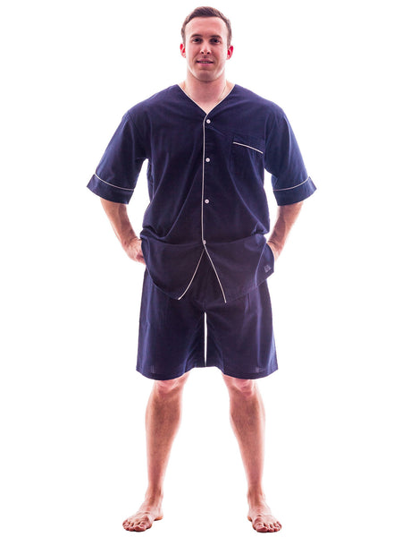 Men's Pajama Set / Pajamas / Pyjamas / PJs, Woven, Short Sleeve with Shorts