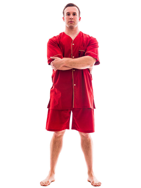 Men's Pajama Set / Pajamas / Pyjamas / PJs, Woven, Short Sleeve with Shorts