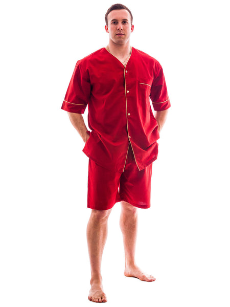 Men's Pajama Set / Pajamas / Pyjamas / PJs, Woven, Short Sleeve with Shorts