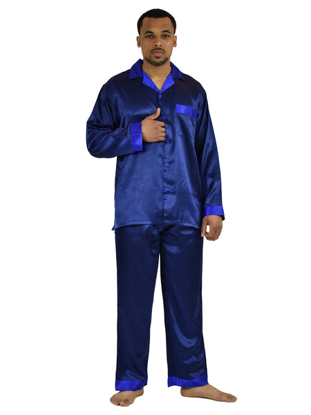 Men's Pajama Set / Pajamas / Pyjamas / PJs, Satin, Contrast Trim