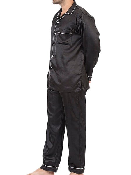 Men's Pajama Set / Pajamas / Pyjamas / PJs, Satin, Full Sleeve