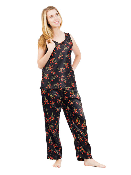 Women's Pajama Set / Pajamas / Pyjamas / PJs, Satin, Cami Top, Various Prints