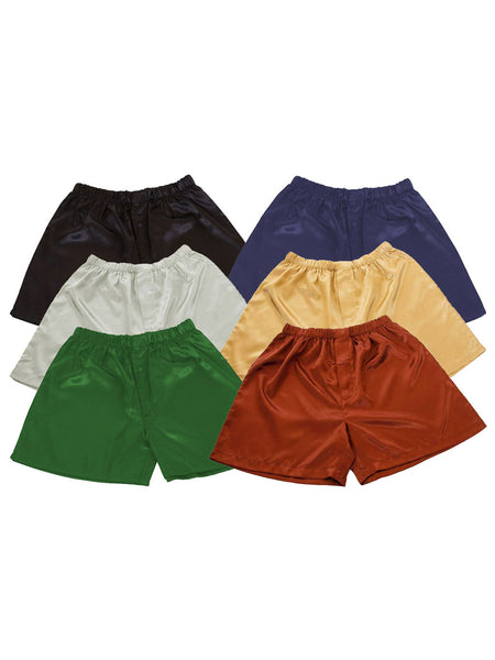 Men's Shorts / Boxers, Satin, 6-Piece Multicolor Combo Pack (MSC-6B01)