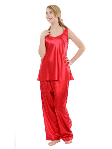 Women's Pajama Set / Pajamas / Pyjamas / PJs, Satin, Cami Top, Solid Colors