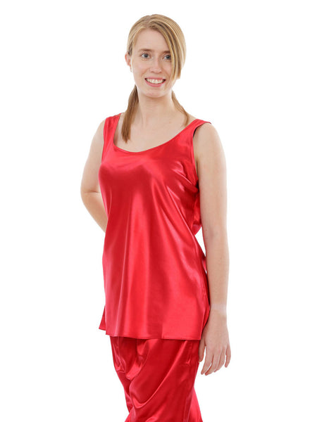 Women's Pajama Set / Pajamas / Pyjamas / PJs, Satin, Cami Top, Solid Colors