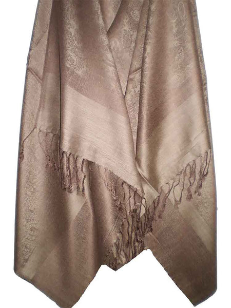 Women's Pashmina Scarf / Wrap / Shawl in Beige Paisley