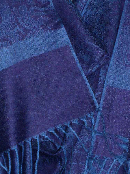 Women's Pashmina Scarf / Wrap / Shawl in Blue Paisley