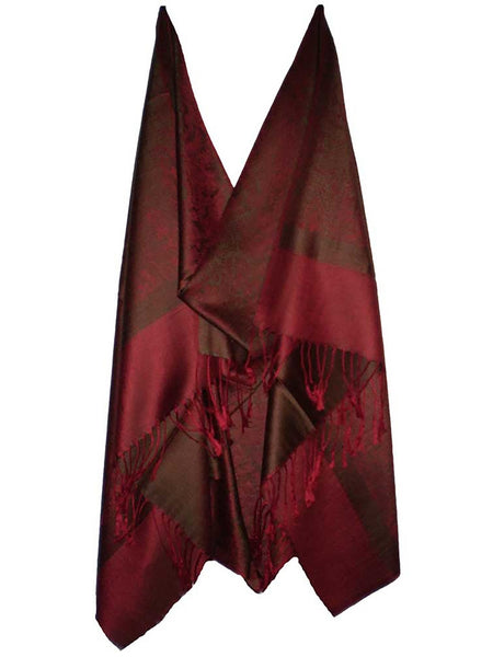 Women's Pashmina Scarf / Wrap / Shawl in Burgundy Paisley