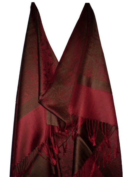 Women's Pashmina Scarf / Wrap / Shawl in Burgundy Paisley