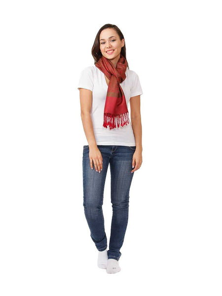 Women's Pashmina Scarf / Wrap / Shawl in Burgundy Paisley