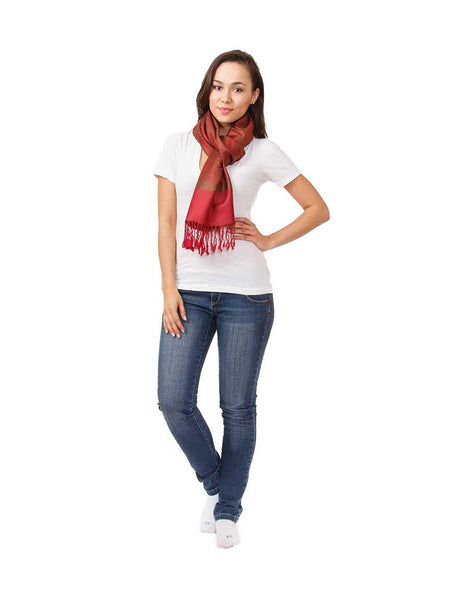 Women's Pashmina Scarf / Wrap / Shawl in Burgundy Paisley