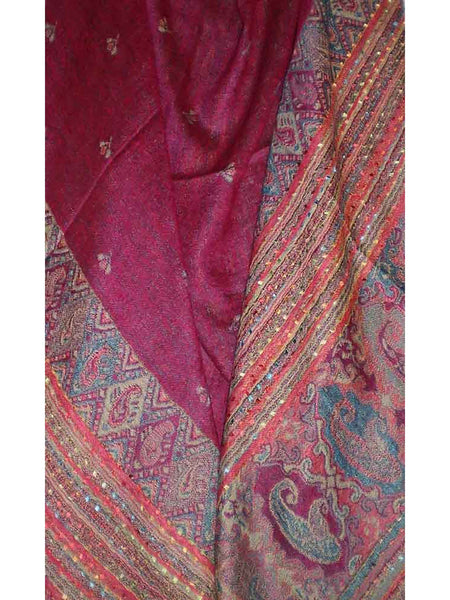 Women's Pashmina Scarf / Wrap / Shawl in Pink Paisley