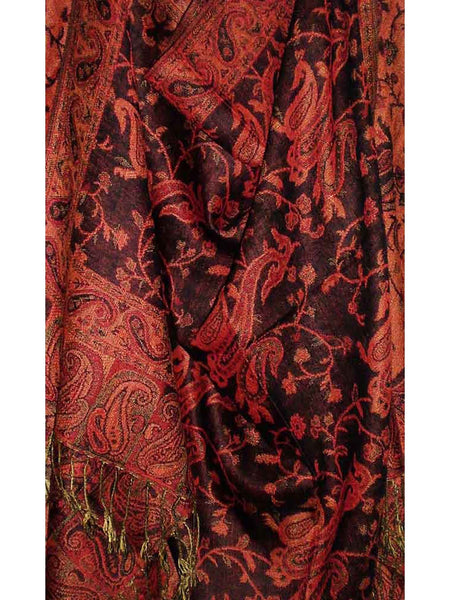Women's Pashmina Scarf / Wrap / Shawl in Rusty Paisley