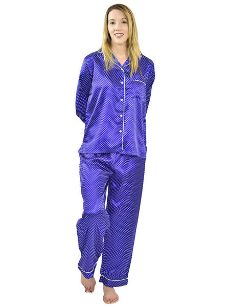 Women's Pajama Set / Pajamas / Pyjamas / PJs, Satin, Long Button-Down