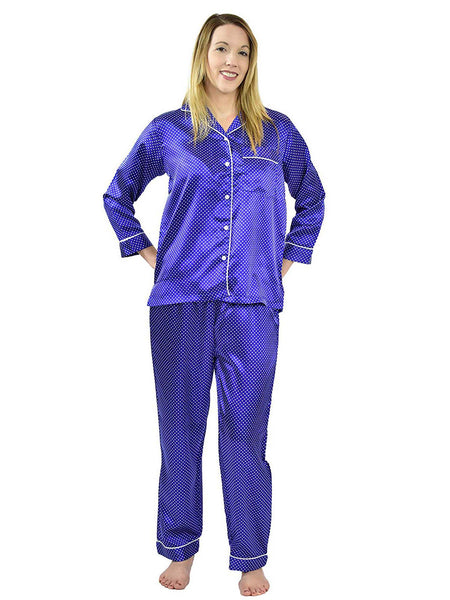 Women's Pajama Set / Pajamas / Pyjamas / PJs, Satin, Long Button-Down