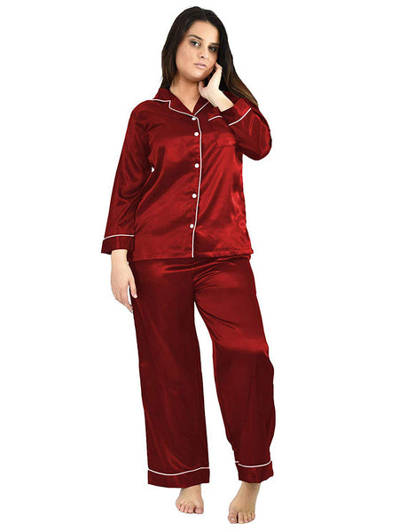 Women's Pajama Set / Pajamas / Pyjamas / PJs, Satin, Long Button-Down