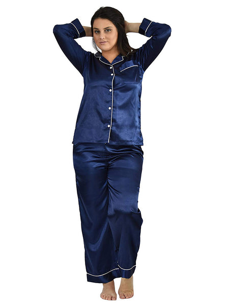 Women's Pajama Set / Pajamas / Pyjamas / PJs, Satin, Long Button-Down