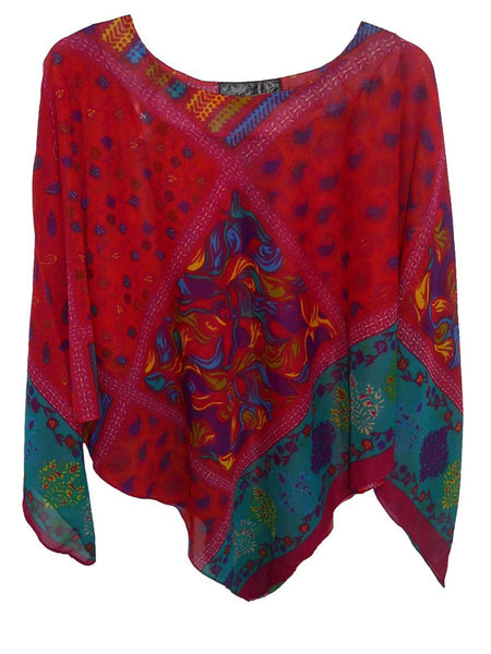 Women's Poncho, Hipster Paisley Print