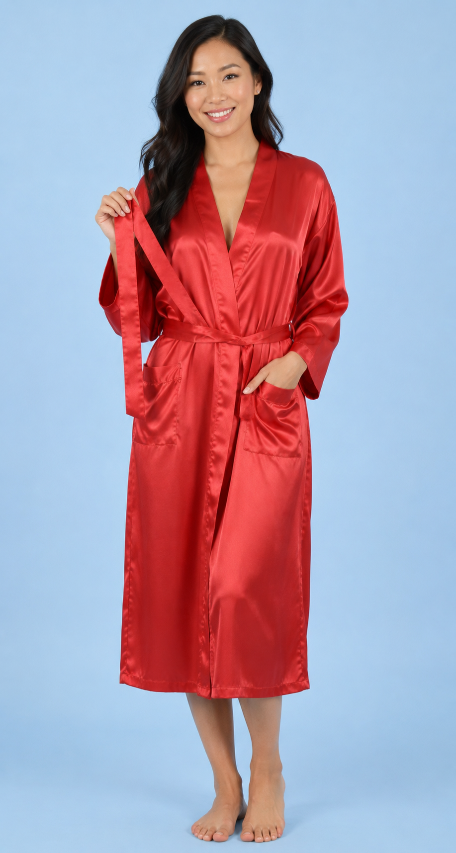 Up2date Fashion Long Satin Robes for Women Full Sleeve Silk Bathrobe Full Length Sleepwear Bridesmaids Wedding Party Robes