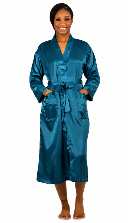 Up2date Fashion Long Satin Robes for Women Full Sleeve Silk Bathrobe Full Length Sleepwear Bridesmaids Wedding Party Robes