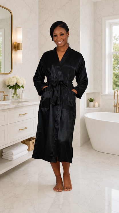 Up2date Fashion Long Satin Robes for Women Full Sleeve Silk Bathrobe Full Length Sleepwear Bridesmaids Wedding Party Robes