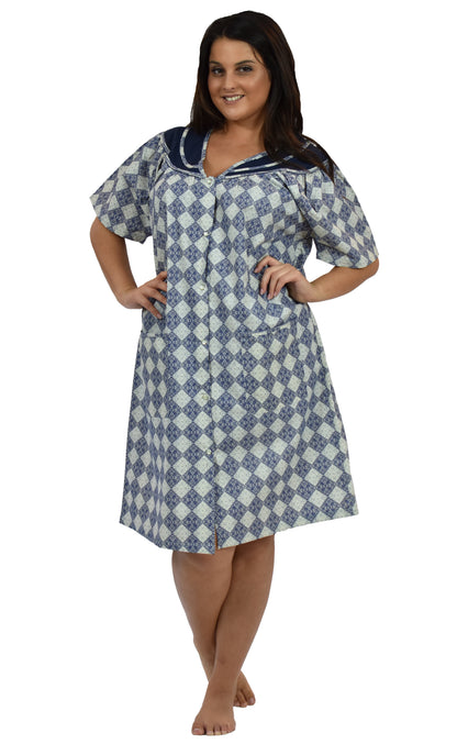 Women's House Dress in a Pink Floral Print