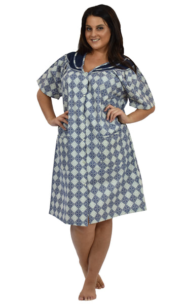 Women's House Dress in a Pink Floral Print