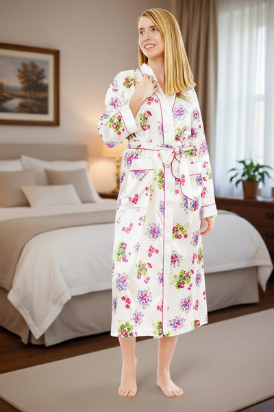 Up2date Fashion Long Satin Robes for Women with Full Sleeve Silk Bathrobe Full Length Sleepwear for Bridesmaids & Wedding Party Robes